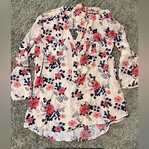 Matilda Jane Womens Floral Peasant Top Multicolor Blouse Size Medium